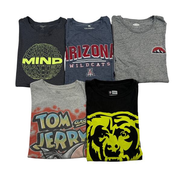 Mixed Lot Other - Lot of 5 Men's Size Large T-Shirts & Tank Top Arizona Rockies Tom & Jerry Bears
